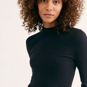 Free People Long Sleeve Mock Neck Top